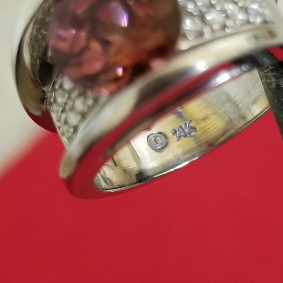 14k WG Pink Tourmaline and Diamond - Picture 11 of 11